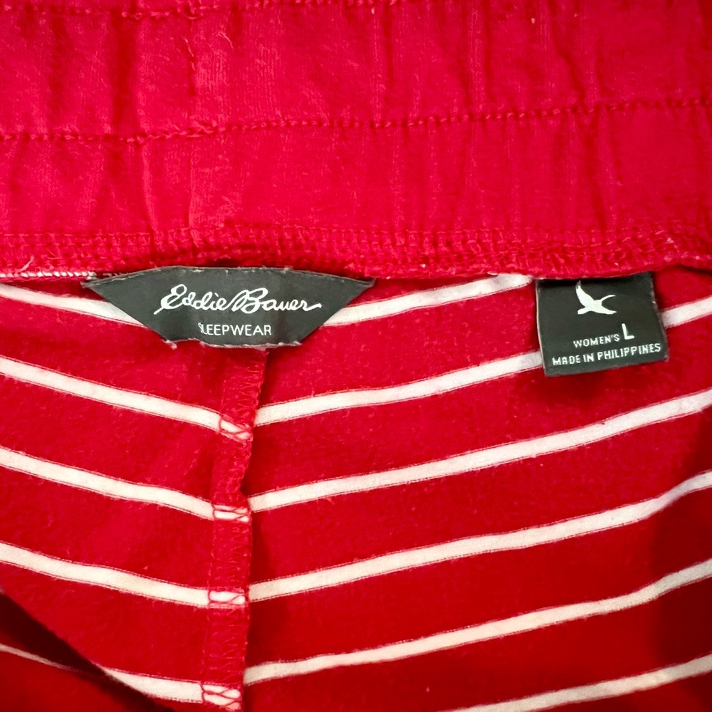 EDDIE BAUER | Red and White Striped Pajama Pants (L) - Picture 2 of 5